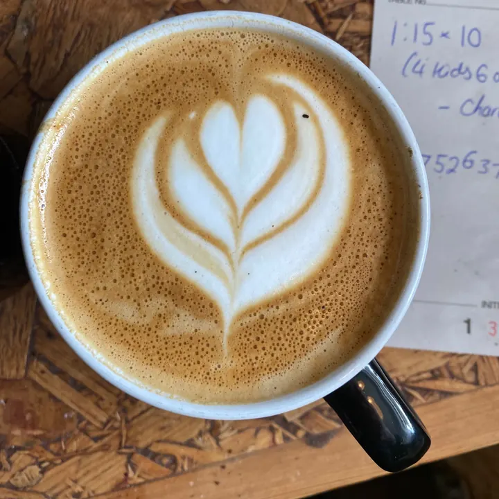 Layered tulip latte art at Sheppard’s Cafe